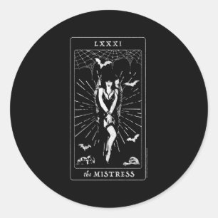 Elvira Mistress Of The Dark Mistress Tarot Card Classic Round Sticker