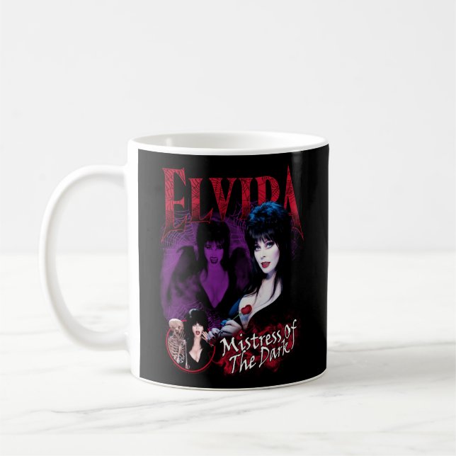 Elvira Mistress Of The Dark Purple And Red Coffee Mug (Left)