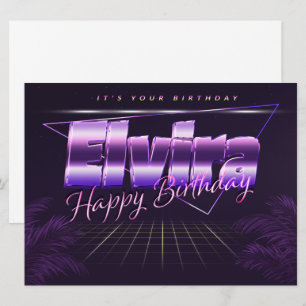 Elvira Name First name lila retro card Birthday