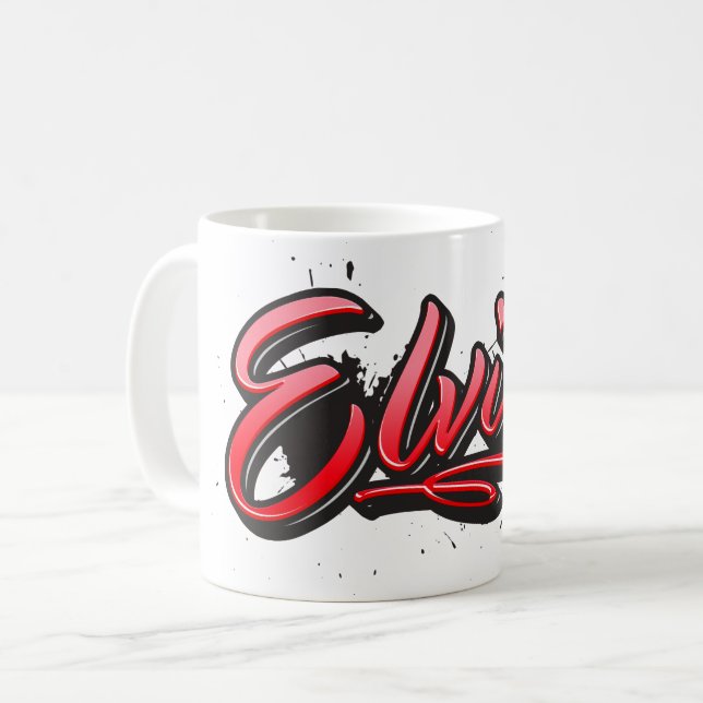 Elvira red Heart Graffiti Tasse Kaffeetasse Coffee Mug (Front Left)