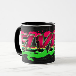 Elvira Vorname Name Graffiti red green Tasse Mug