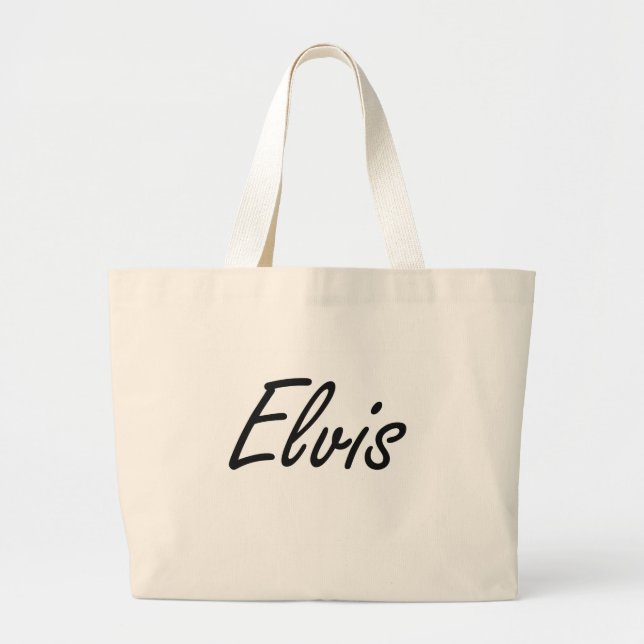 Elvis Artistic Name Design Large Tote Bag (Front)