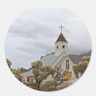 Elvis church at the Superstition mountains Classic Round Sticker