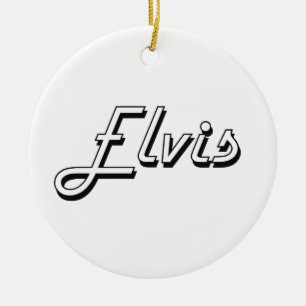 Elvis Classic Retro Name Design Ceramic Tree Decoration