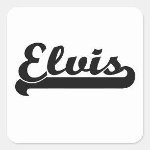 Elvis Classic Retro Name Design Square Sticker