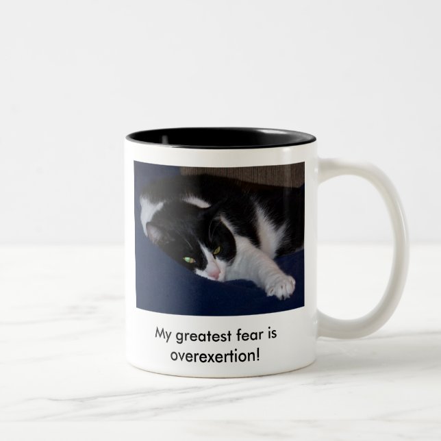 Elvis_on_Zazzle_Overexertion, My greatest fear ... Two-Tone Coffee Mug (Right)
