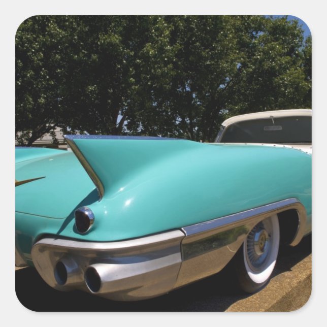 Elvis Presley's Green Cadillac Convertible in Square Sticker (Front)