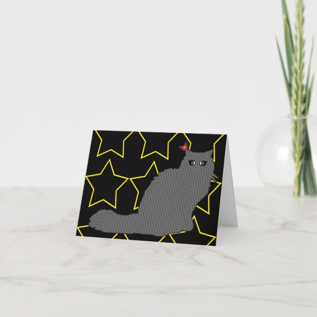 Elvis the cat/Live Love Laugh Card (Front)