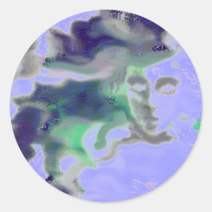 Elvish face - a digital drawing, fantasy art classic round sticker