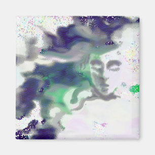 Elvish face -  digital drawing, fantasy Art Magnet