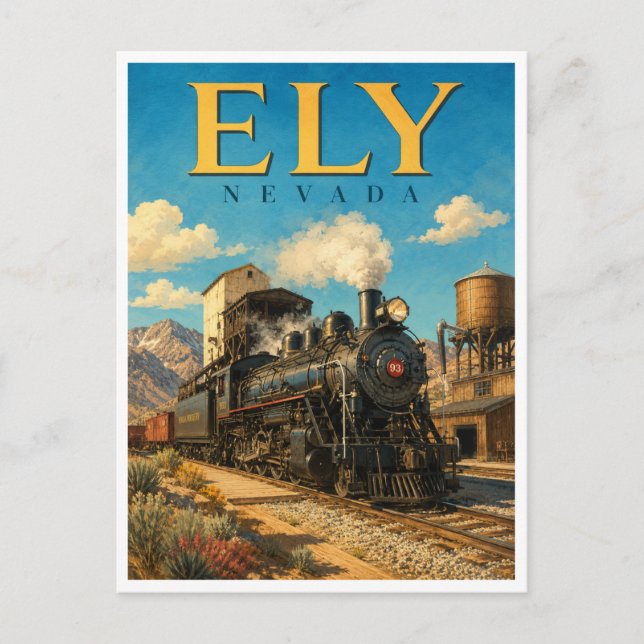 Ely Nevada Steam Railway GeoSaga Postcard (Front)