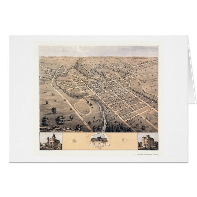 Elyria, OH Panoramic Map - 1868 (Front Horizontal)