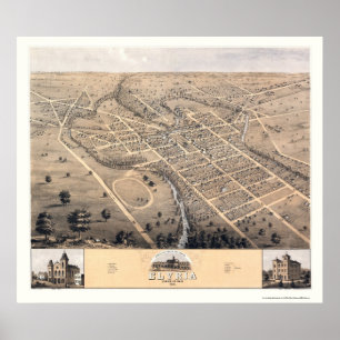 Elyria, OH Panoramic Map - 1868 Poster