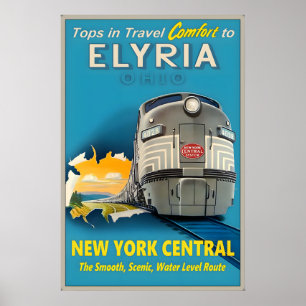 Elyria Ohio New York Central Railroad Tops in Poster