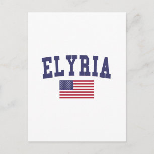Elyria US Flag Postcard
