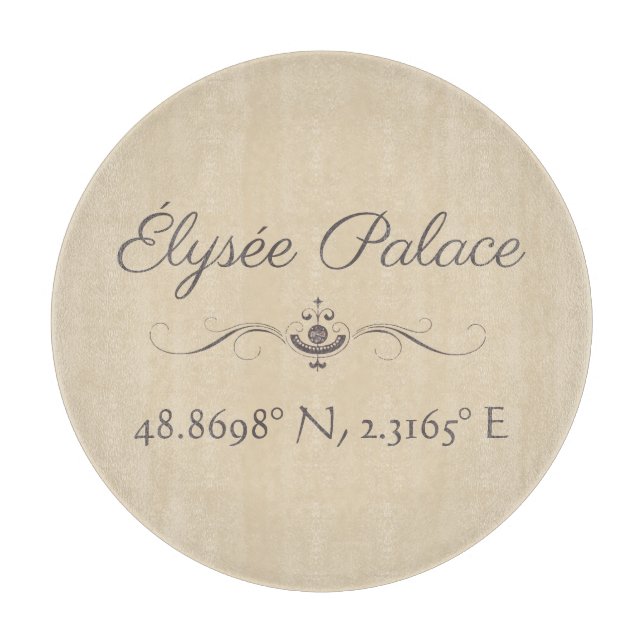 Élysée Palace Latitude  Longitude  Cutting Board (Front)