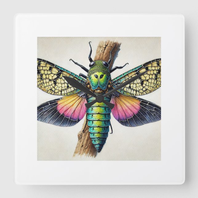 Elytrimitatrix dorsal view 020924IREF209 - Waterco Square Wall Clock (Front)