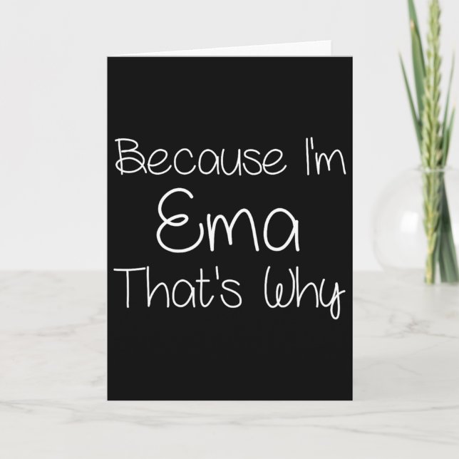 Ema Funny Personalised Birthday Women Name Gift Id Card (Front)