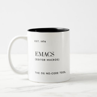 Emacs - The OG no-code Tool Two-Tone Coffee Mug
