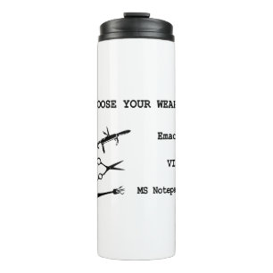 Emacs Vs VIM Vs Notepad Text Editors Programmers Thermal Tumbler