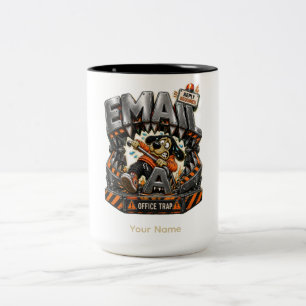 Email Office Trap Personalised Funny Office Coffee Two-Tone Coffee Mug