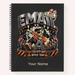 Email Office Trap Personalised Funny Office Spiral Notebook