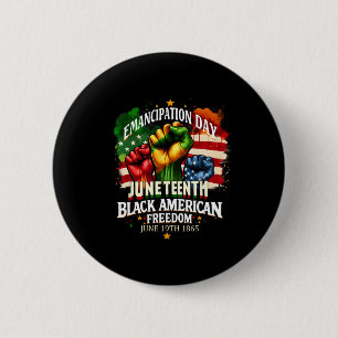 Emancipation Day Juneteenth Black American Flag Fr 6 Cm Round Badge