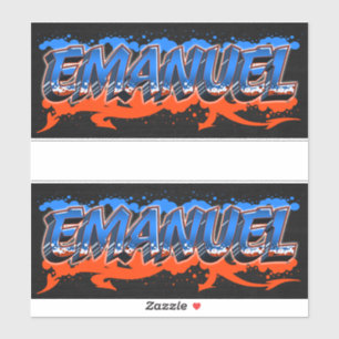 Emanuel First Name Graffiti Sticker