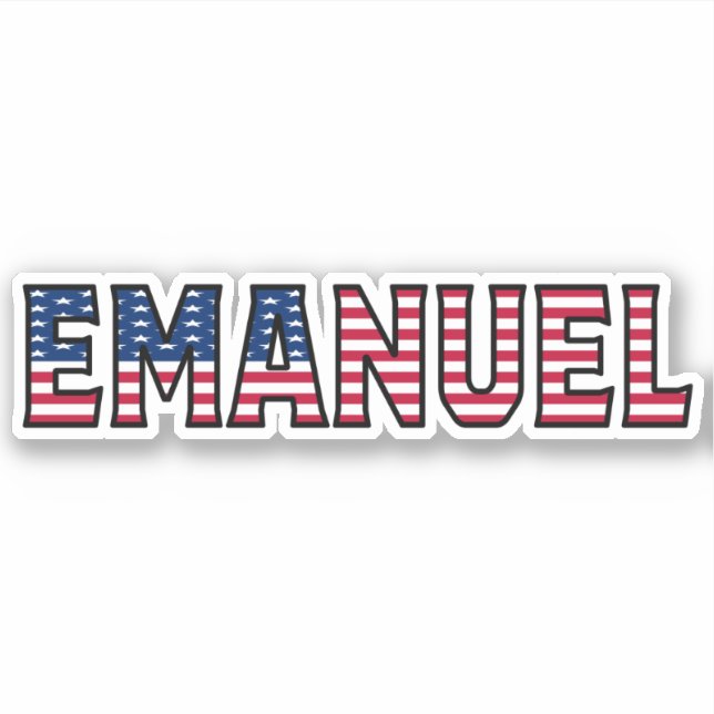 Emanuel Name First Name USA Sticker Sticker Set (Front)