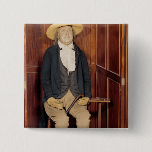 Embalmed body of Jeremy Bentham 15 Cm Square Badge