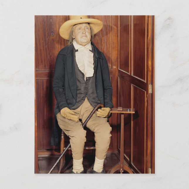 Embalmed body of Jeremy Bentham Postcard (Front)