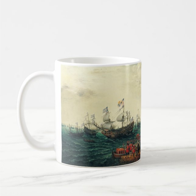 Embarkation at Margate of the Elector Palatine  Coffee Mug (Left)