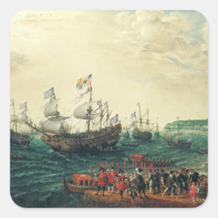 Embarkation at Margate of the Elector Palatine Square Sticker