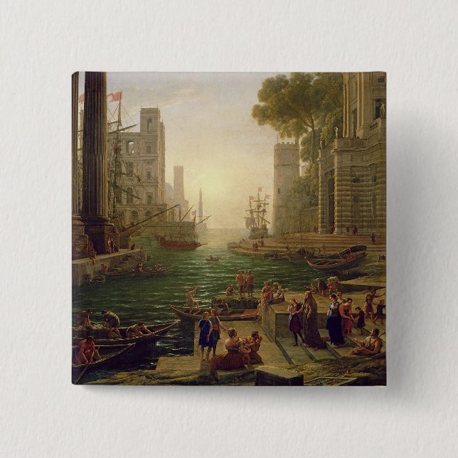 Embarkation of St. Paula Romana at Ostia, 1637-39 15 Cm Square Badge (Front)