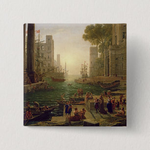 Embarkation of St. Paula Romana at Ostia, 1637-39 15 Cm Square Badge