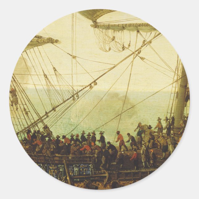 Embarkation of the Elector Palatine  Classic Round Sticker (Front)