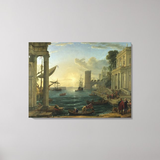 Embarkation of the Queen of Sheba - Claude Lorrain Canvas Print (Front)