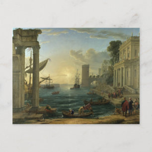 Embarkation of the Queen of Sheba - Claude Lorrain Postcard