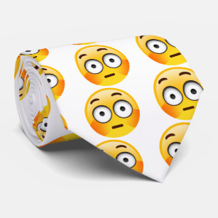 Embarrassed Emoji  with flushed cheeks tie