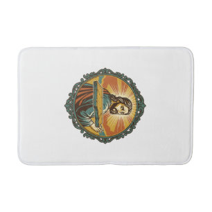 Embarrassed Jesus Tripping Flat Surface Public Clu Bath Mat