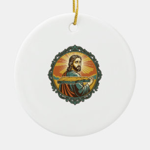 Embarrassed Jesus Tripping Flat Surface Public Clu Ceramic Tree Decoration