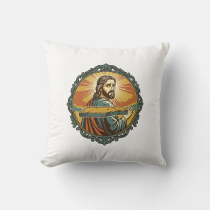 Embarrassed Jesus Tripping Flat Surface Public Clu Cushion