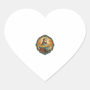 Embarrassed Jesus Tripping Flat Surface Public Clu Heart Sticker
