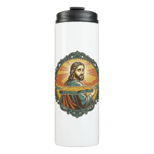 Embarrassed Jesus Tripping Flat Surface Public Clu Thermal Tumbler