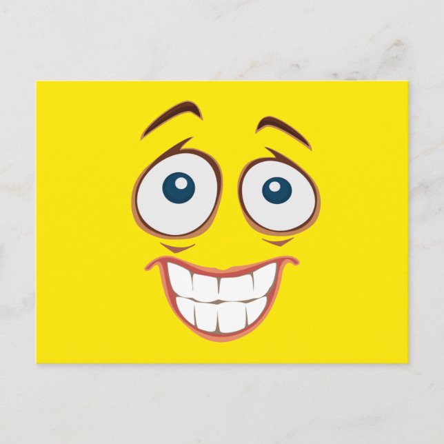 Embarrassed Smiling Yellow Face Postcard (Front)