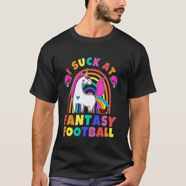 Embarrassing Fantasy Football Rainbow Unicorn Poop T-Shirt (Front)