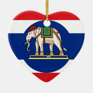 Embassador Thailand, Thailand flag Ceramic Tree Decoration