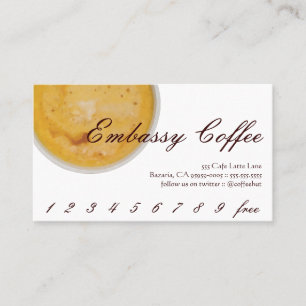 Embassy Coffee Drink Loyalty / Punch Card
