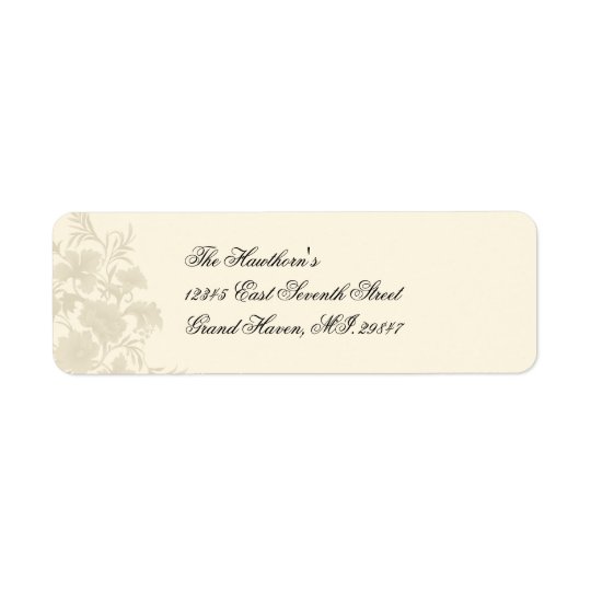 Embassy Creme Floral Avery Label Return Address Label