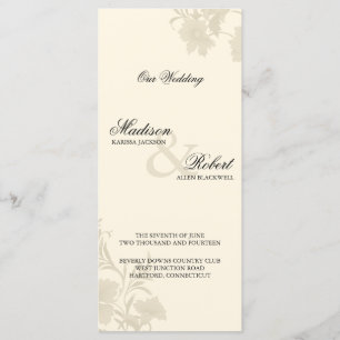 Embassy Ecru Creme Floral Wedding Program Card